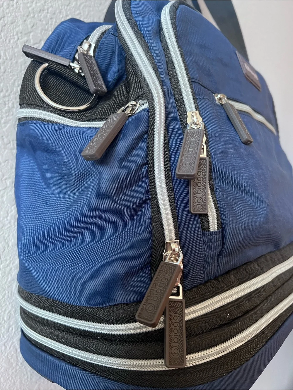Biaggi Navy Rolling Travel Duffel with Front Zip Pocket